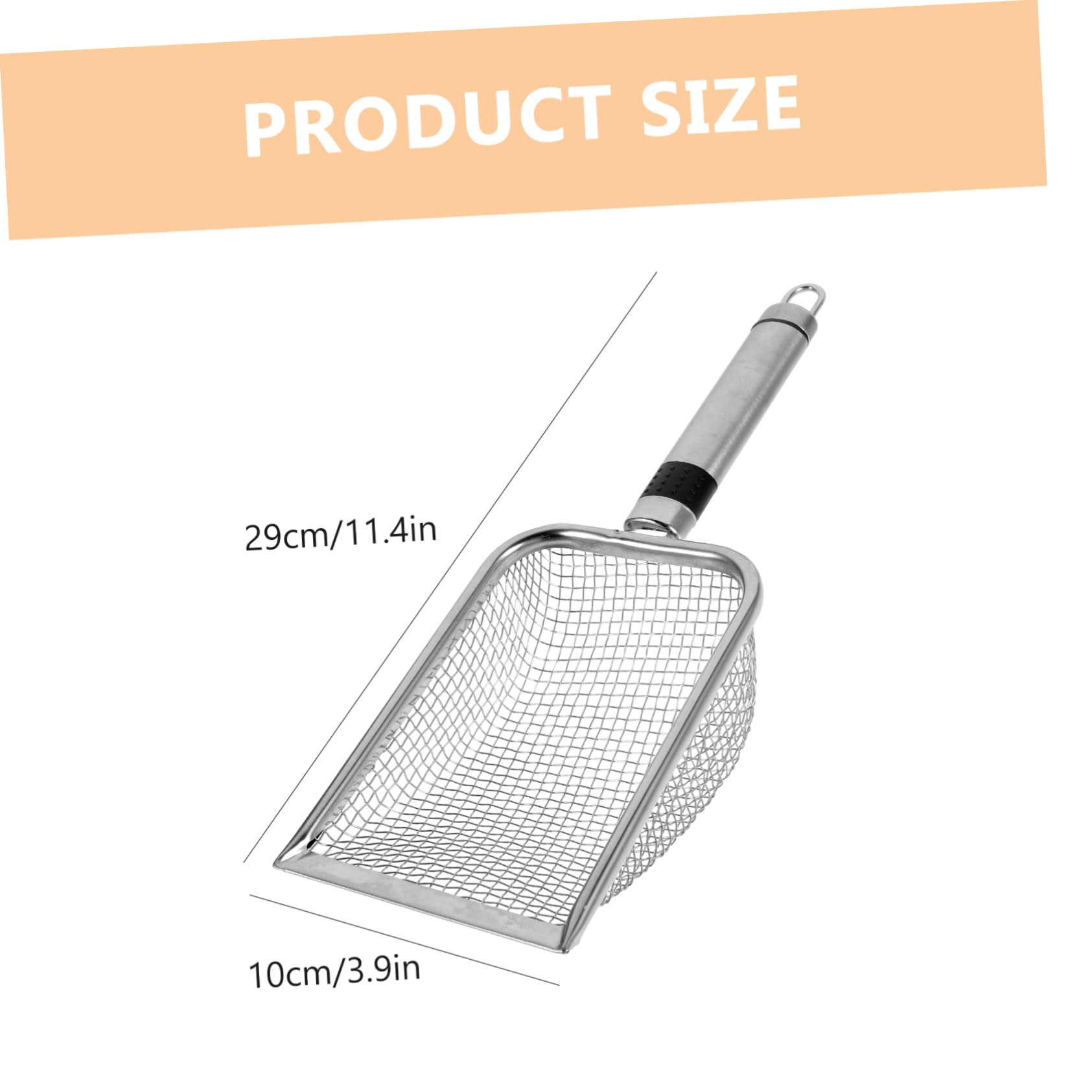 Gogogmee Beach Filter Shovel Lightweight Mesh Shovel for Boys and Girls Adults Stainless Steel Outdoor Tool for Shelling and Sand Removal