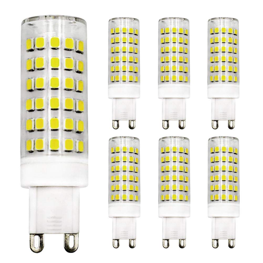 ZHENMING G9 Dimmable LED Bulb 9W 50W- 80W Halogen Bulbs Equivalent Cool White 6000K 220V-240V, 6-Pack