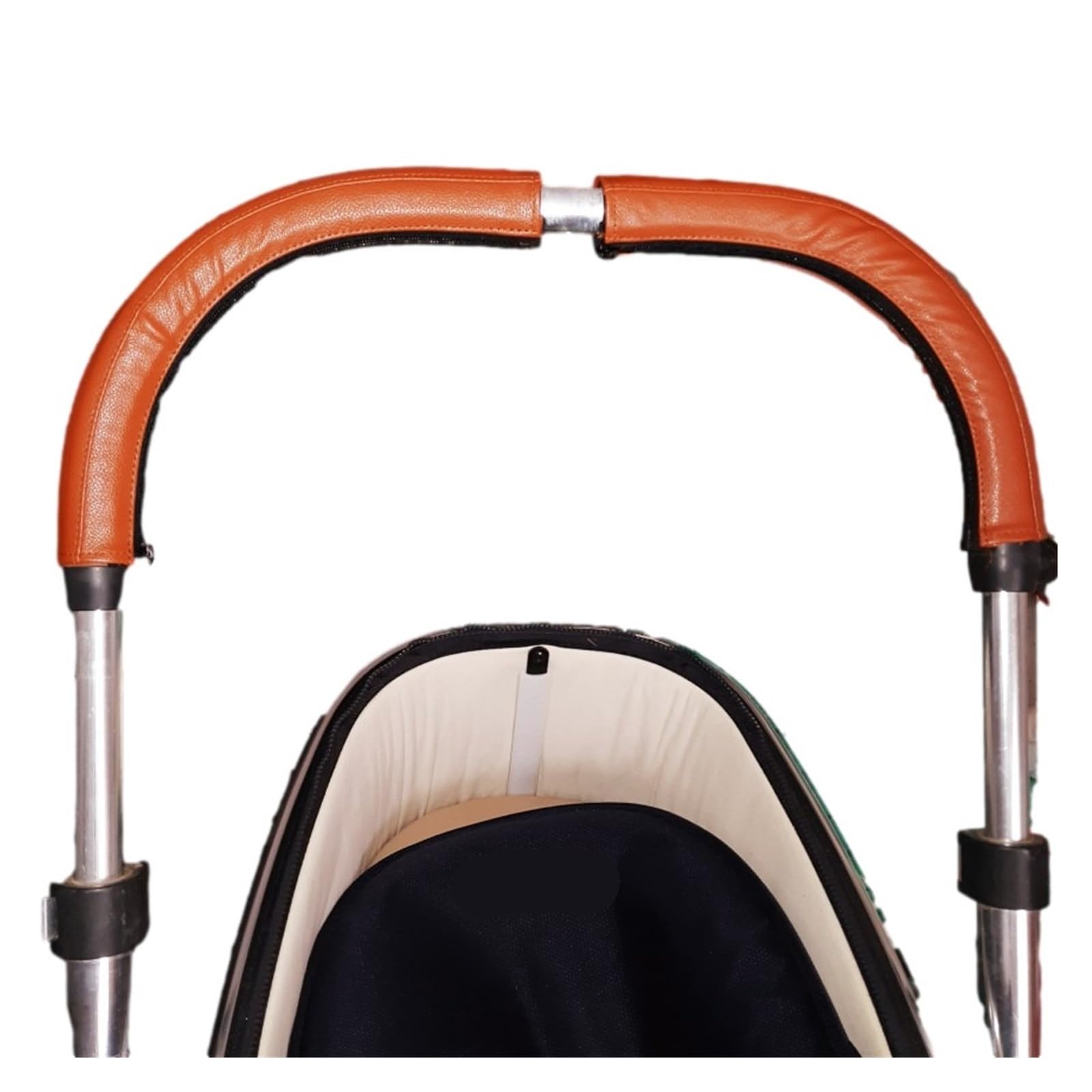 Copri maniglia per passeggini Coprisedili in pelle PU for passeggino, paraurti, maniglia, custodia, bracciolo, copertura protettiva, accessori for barre(Mom baby 3PCS brown)