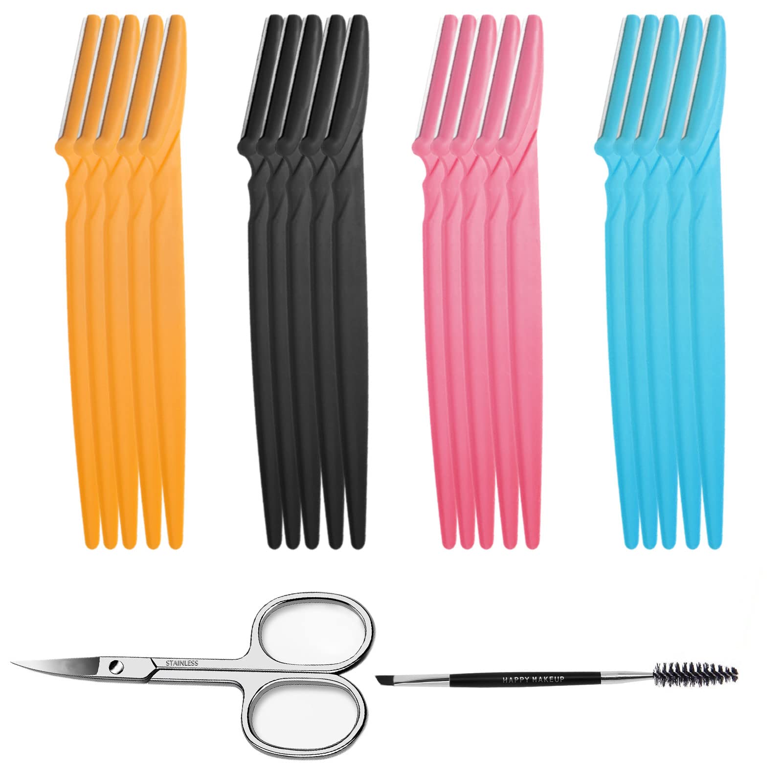 22 Pcs Eyebrow Razor Trimmer Shaper Eyebrow Razor Fine Facial Hair Remover Facial Hair Sharper Face Shaver Blade Eyebrow Shaping Knife Dermaplaning Face Exfoliating Tool