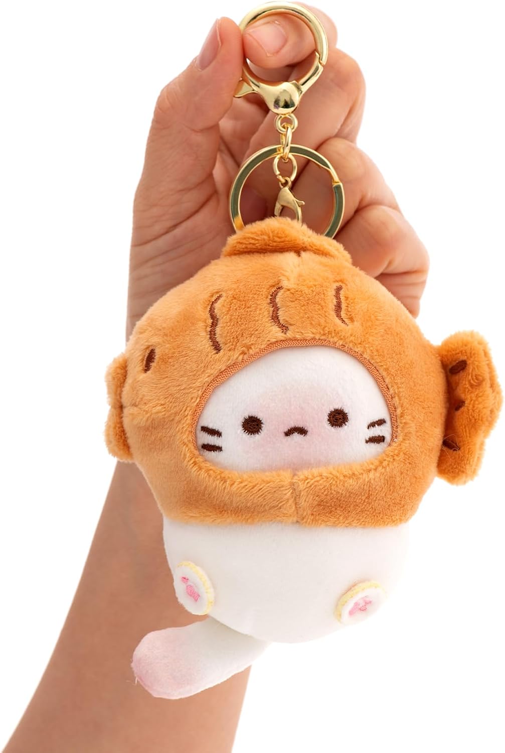 Cute Kawaii Cat Plush Keychain, Soft Fuzzy Animal Bag Charm, Plush Pendant, Stuffed Purse Backpack Decor Key Chain