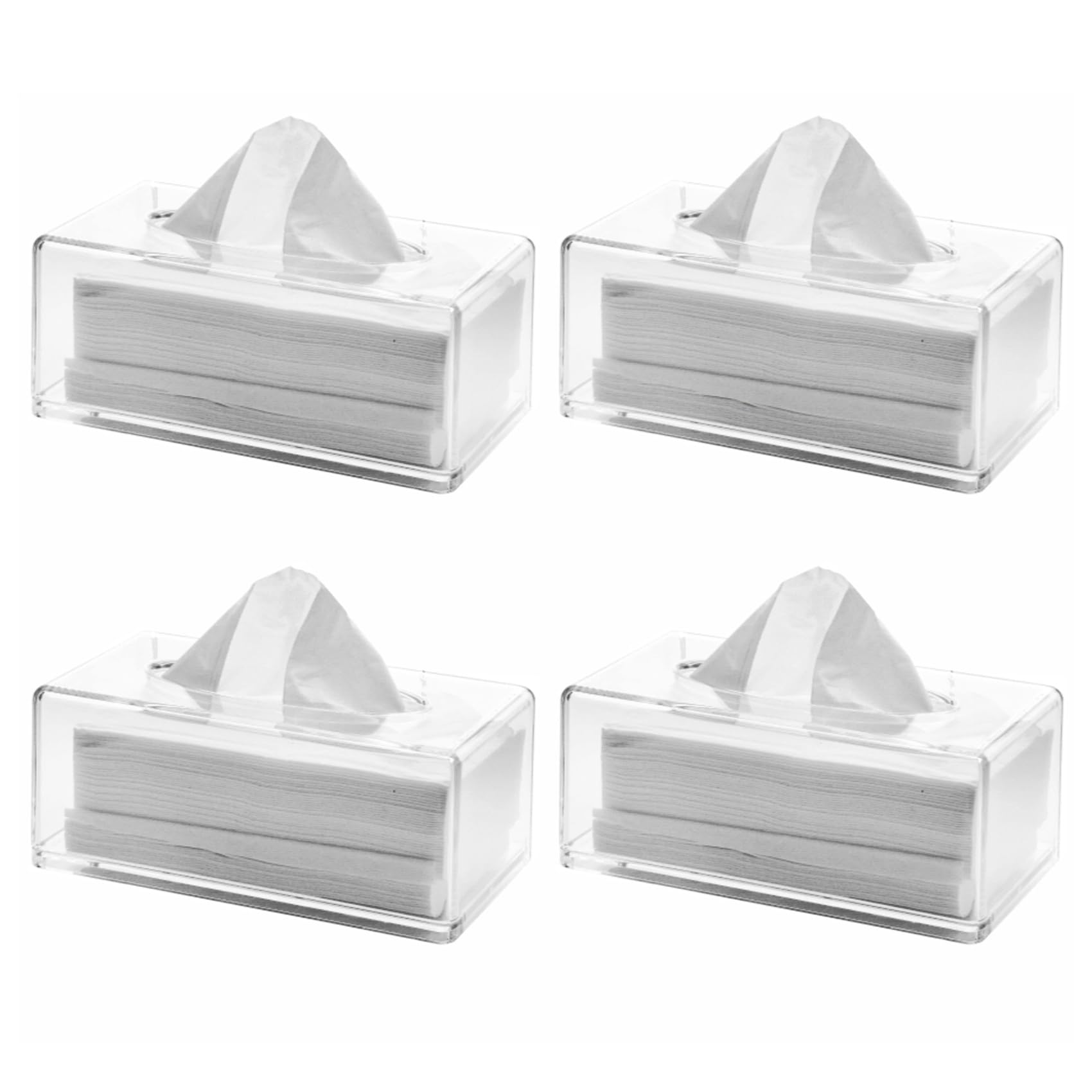 Hndhbfgrt 4X Clear Acrylic Tissue Box Holder with Cover Tissue Dispenser Box Case for Countertop,Clear Dryer Sheet A