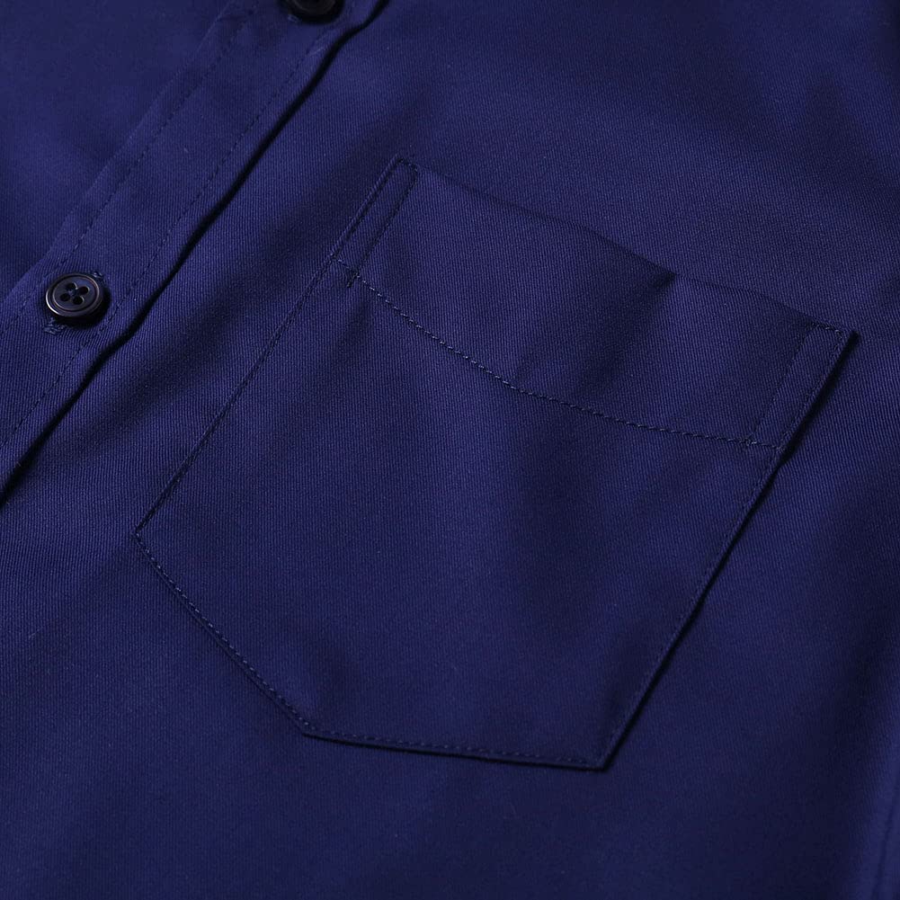 Camicia da Scuola per Ragazzo Manica Corta Uniforme Camicie Solid, vestibilità Regolare