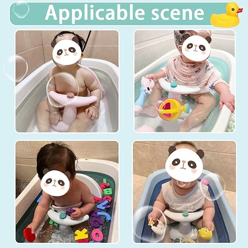 Miniatura 7 de Xifaminy - Asiento de bañera para bebé sentado y niño pequeño, silla de ducha con respaldo ajustable para 6 a 18 meses