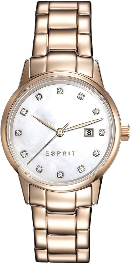 Esprit Es-Blake Orologio da Polso al Quarzo, Analogico, Donna, Placcato in Acciaio Inossidabile, Oro/Rosa
