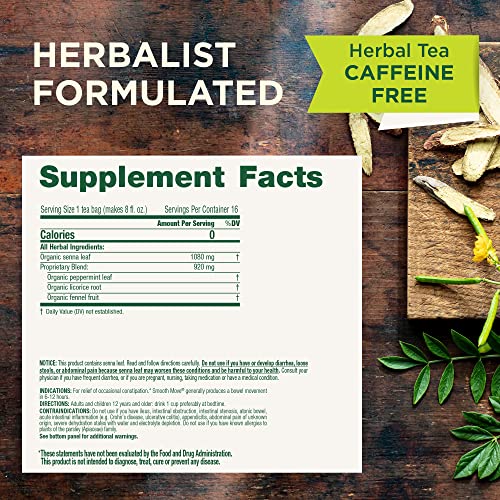 Traditional Medicinals Tea, Organic Smooth Move Peppermint, Relieves Occasional Constipation, Senna, 96 Tea Bags (6 Pack) - Image 3