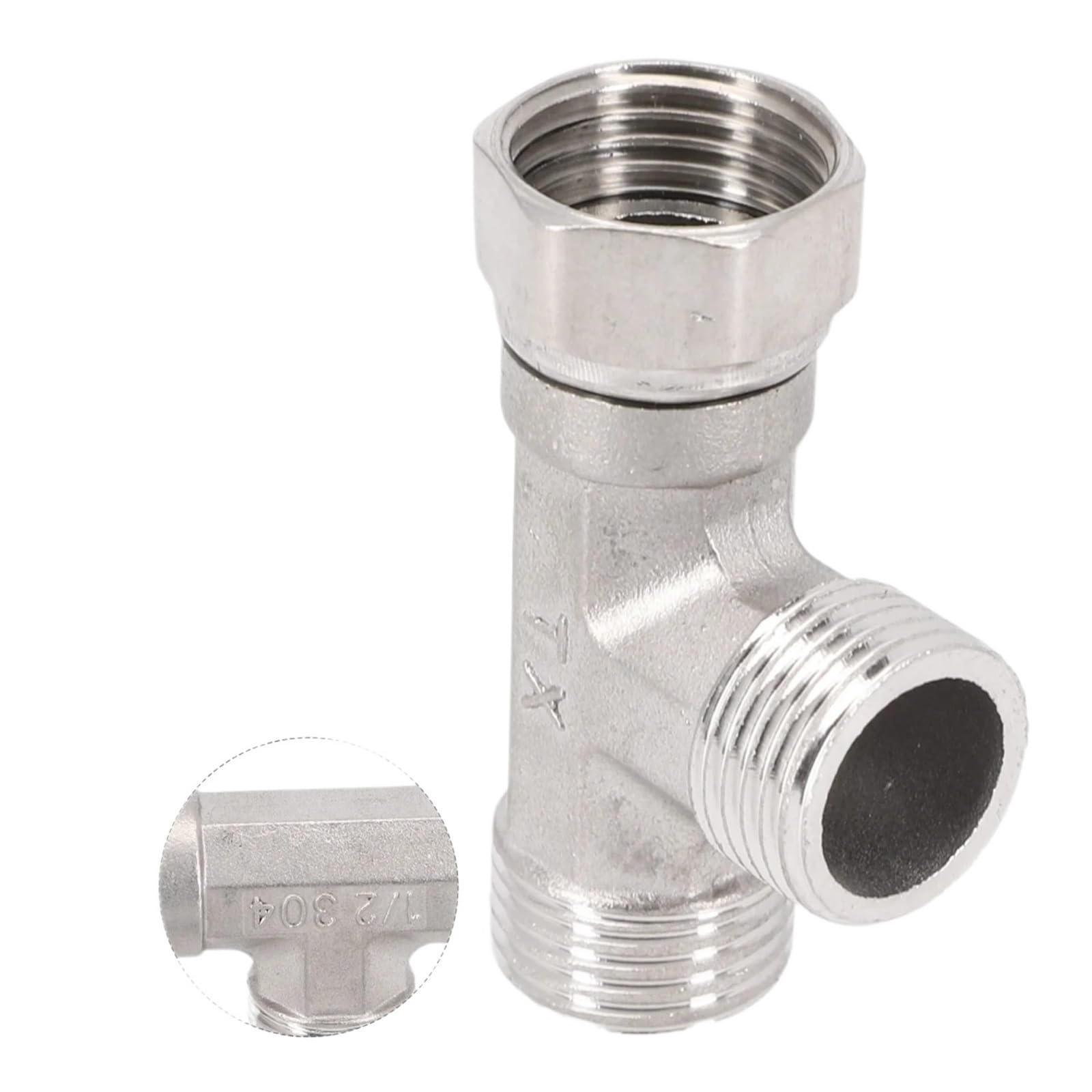 Ptrecniok Silver Gate Valve， 3 Way Diverter T Shape Converter For Bath Toilet/Bidet Sprayer Shower Head/G1/2