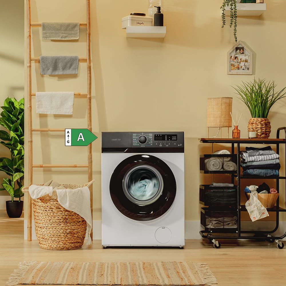 Cecotec Lavadora 10Kg de Carga Frontal Bolero DressCode 10300 Inverter A 2000W, 1400 rpm Máximas Regulables, 15 Programas, Bajo Consumo, Vapor SteamMax, Limipieza Automática del Tambor