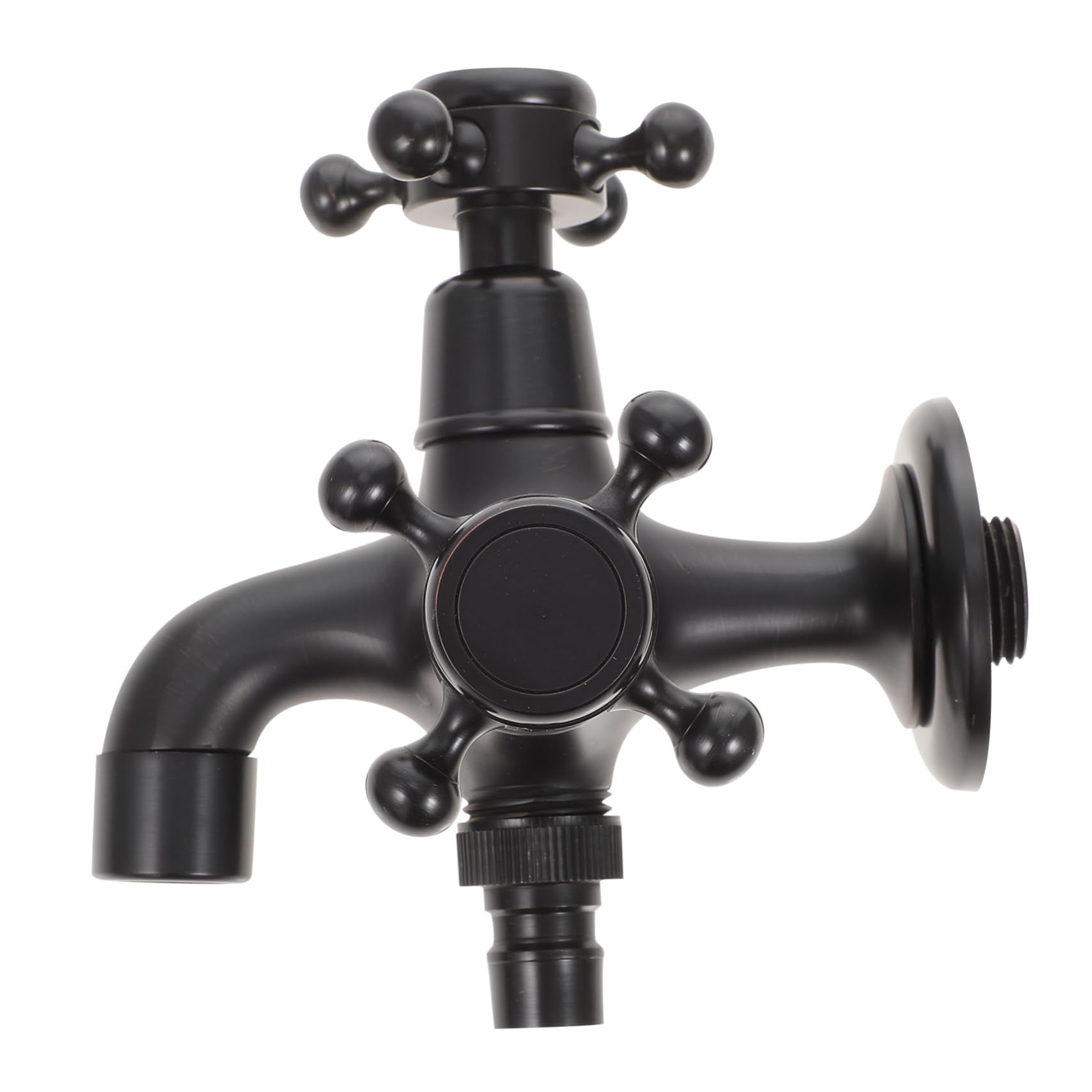 GALPADA Rubinetto Lavatrice a Via in Ottone Doppia Uscita Nero Stile Vintage Per Bagno e Cucina Aumento Pressione, Accessori Per Lavandino e Lavatrice