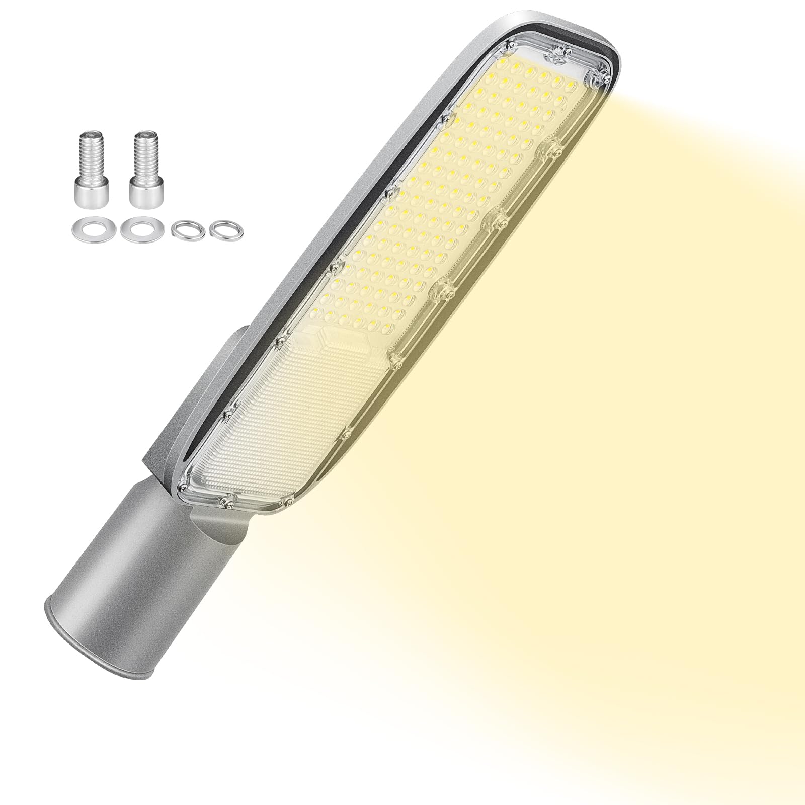 RIGIDON Esterno Proiettore Lampione Led, 100W 7212LM Luce Stradale a Led Per Giardino, Strada, Scuola, Parcheggio, Campo da Basket, Cortile, Piazza, Garage, 4000K Impermeabile Fari di Sicurezza