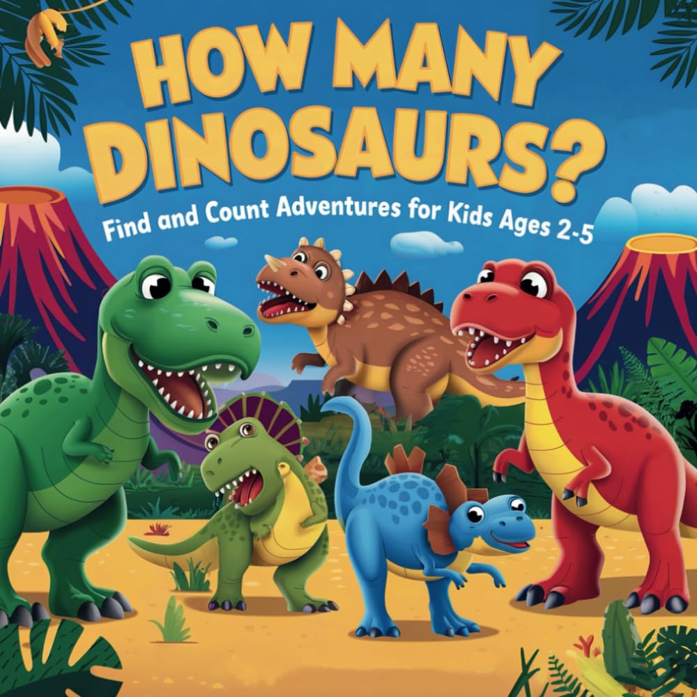 How Many Dinosaurs?: Find and Count Adventures for Kids Ages 2-5 (Counting Adventures for Curious Kids: A Find and Count Series for Ages 2-5)