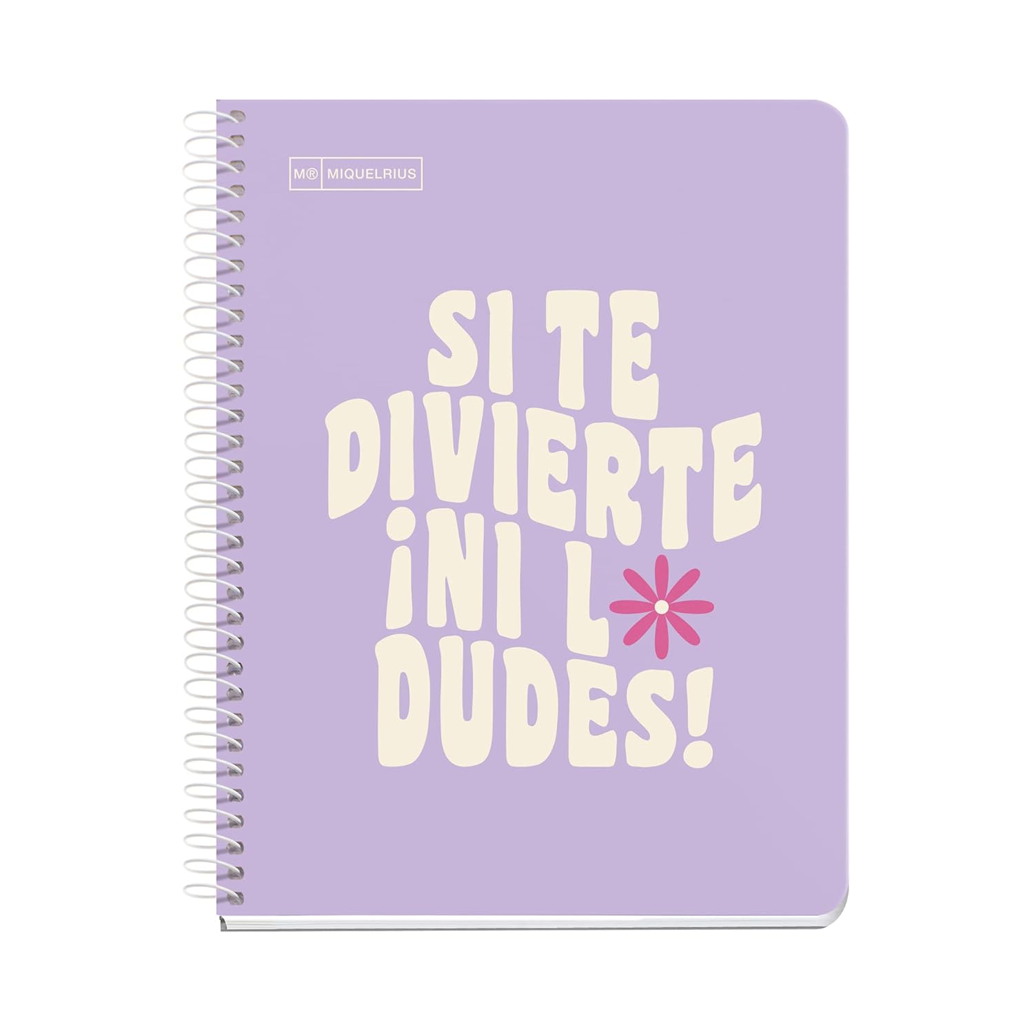 Miquelrius - Message Notebook 1 Colour Strip A5 100 5mm Grid Sheets 90g Paper 2 Holes Hardboard Cover Lavender