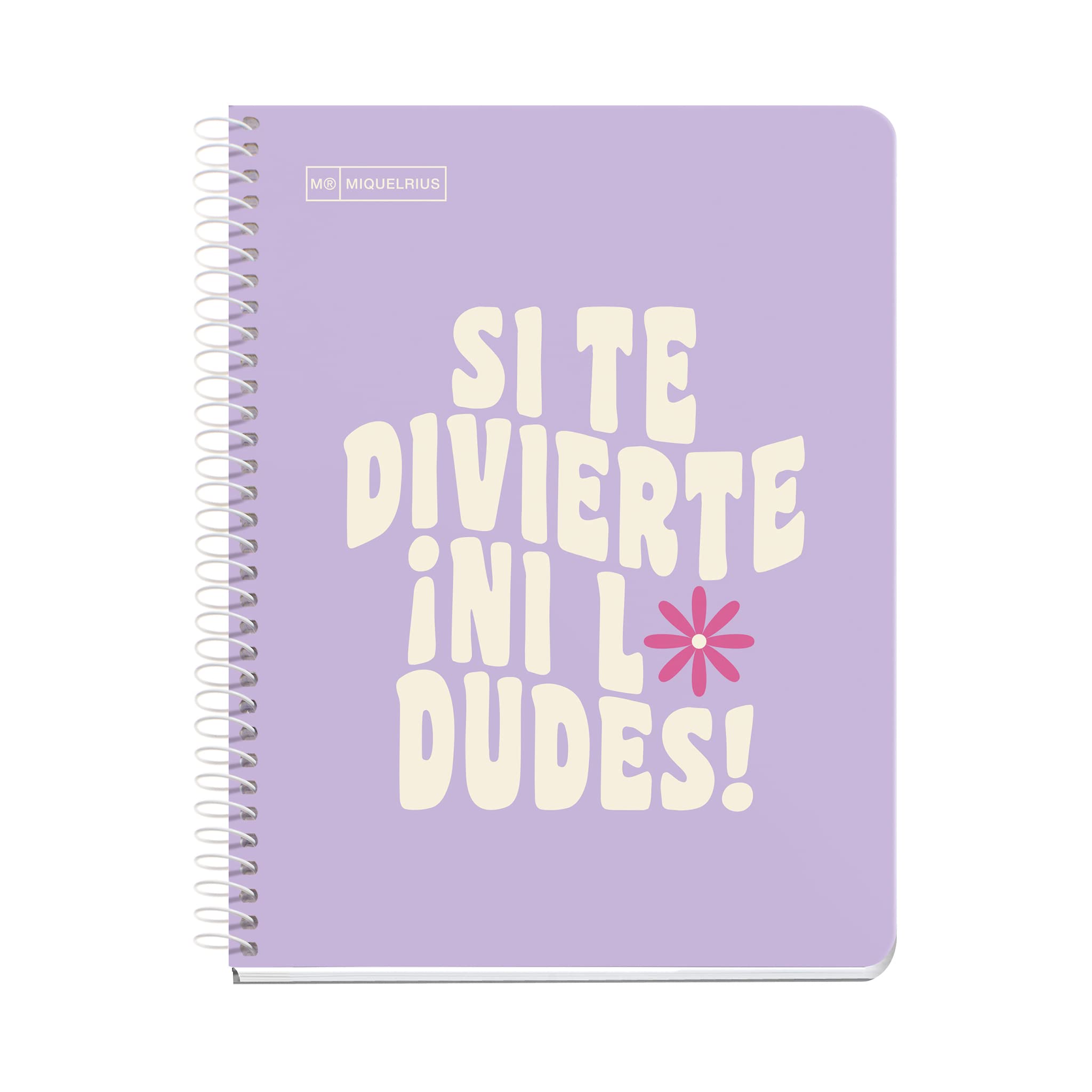 Miquelrius - Message Notebook 1 Colour Strip A5 100 5mm Grid Sheets 90g Paper 2 Holes Hardboard Cover Lavender