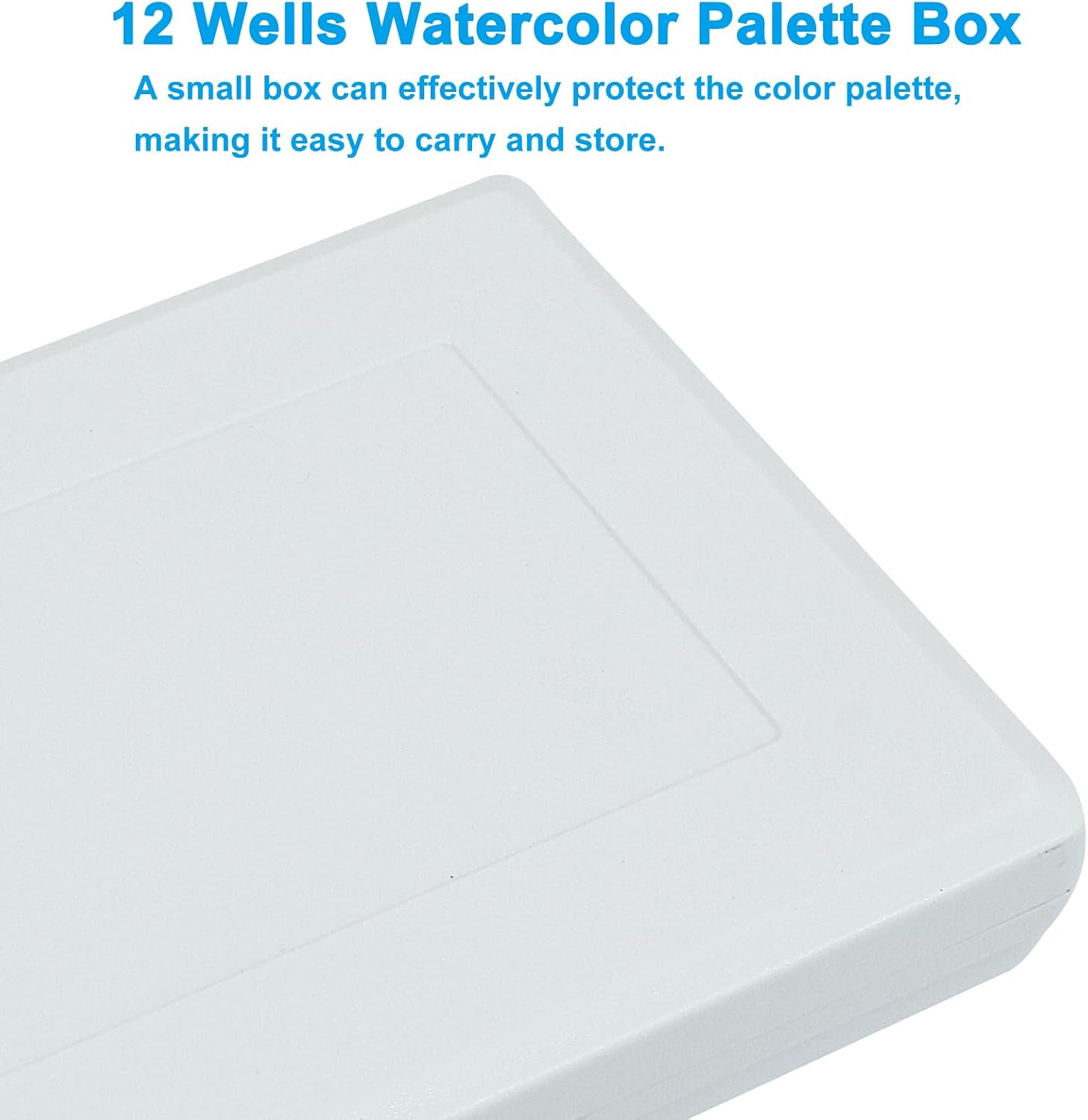 Piutouyar Portable Paint Palette Box, 12 Wells Watercolor Folding Palette Box with Lid for Watercolor