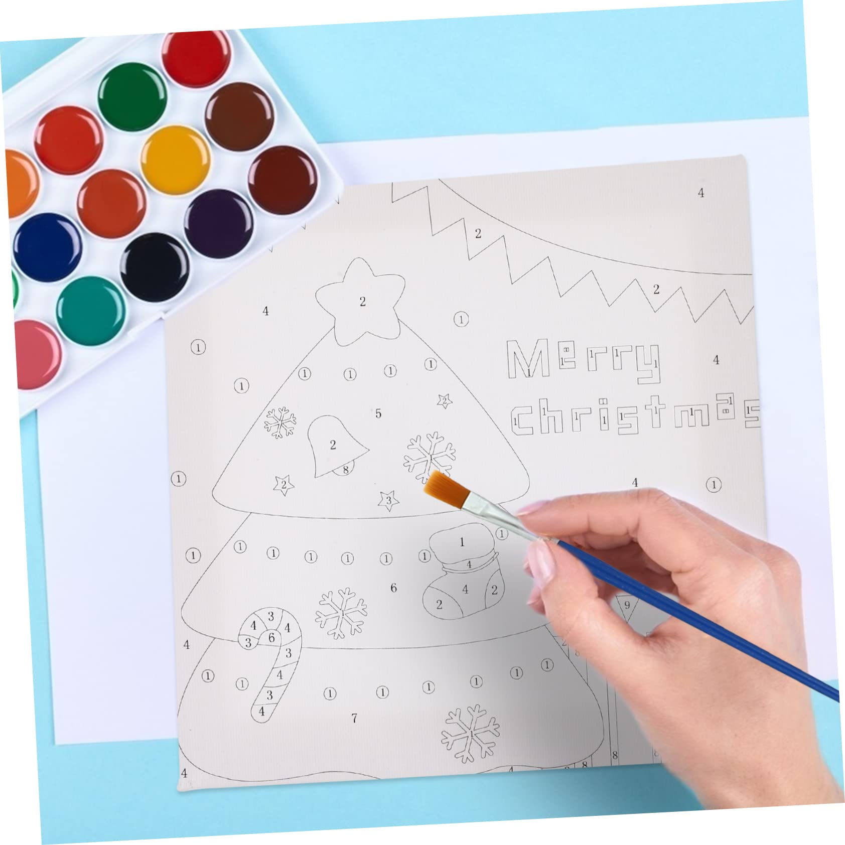 VICASKY Pittura Digitale Natalizia Per Ragazzo Ragazza Kit Con Tela Alta Qualità Sicuro e Facile Da Usare Per Decorazioni Natalizie e Attività Creative