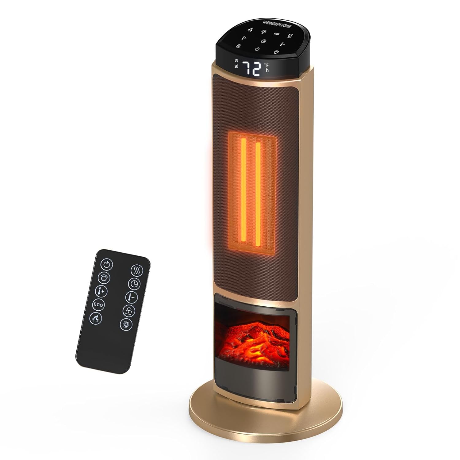 Dumos 23inch Space Heaters for Indoor Use Portable Heater with 7 Light Colors Adjustable Thermostat with Remote Tip-over