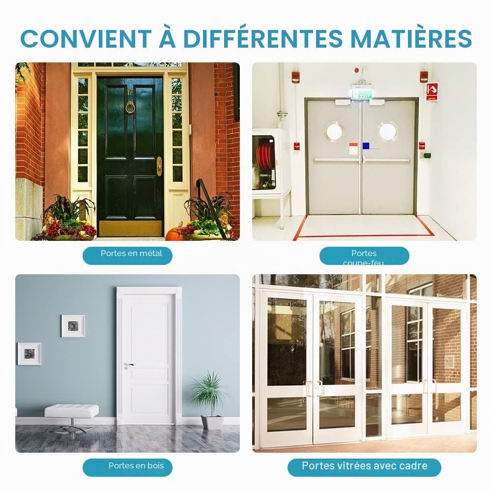 1PC Ferme-Porte Automatique Hydraulique, Ferme-porte Réglable en Métal Contrôle Jusqu'à 45KG, Ferme-porte Automatique Ideal pour maison, Magasin, Bureau, Manuel en Anglais Disponible