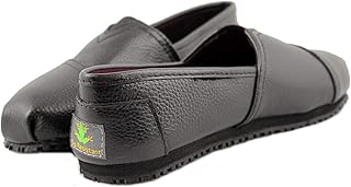 Laforst Womens Leather Nonslip Waitress Server Slip On Flat Black 8