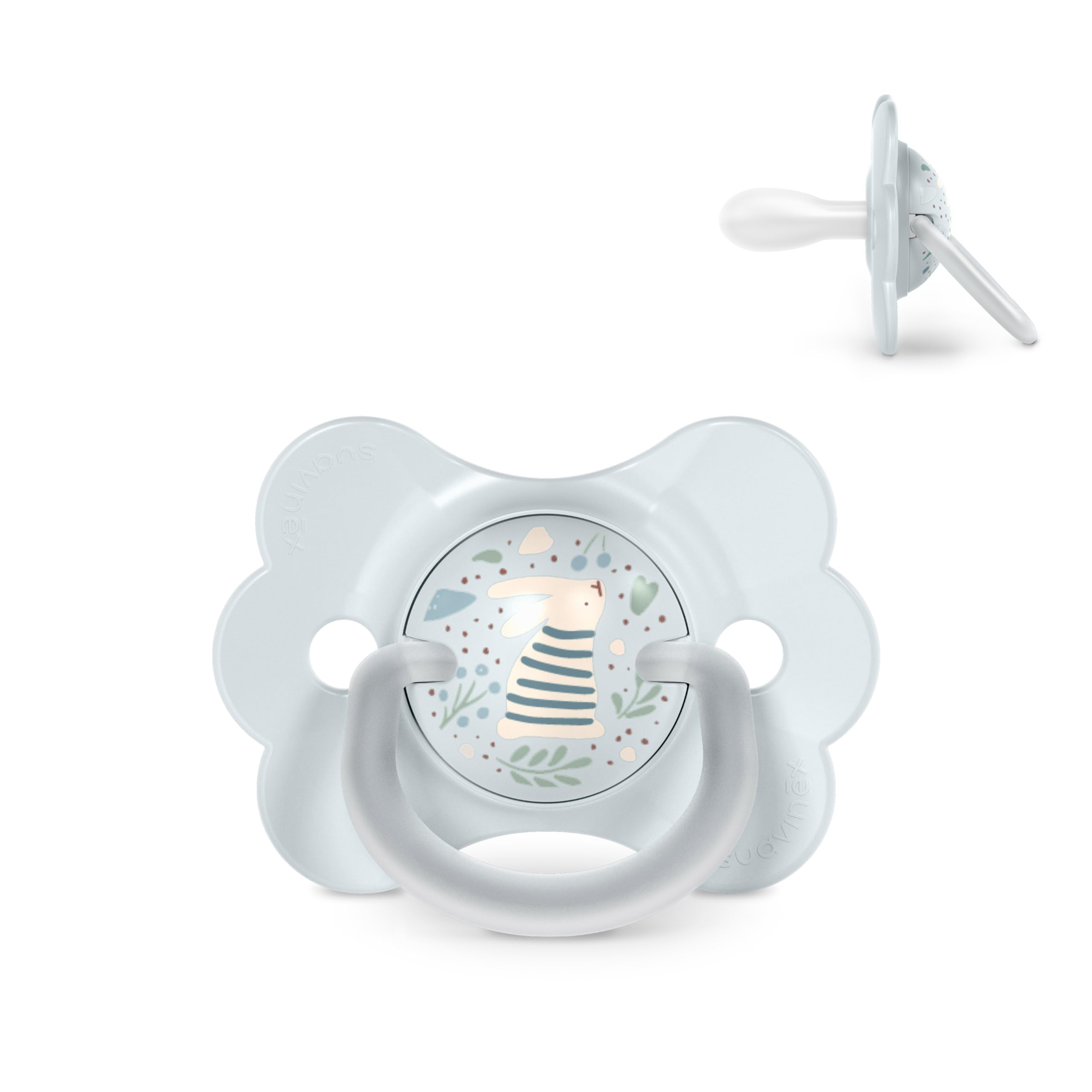 Suavinex, Chupete para Bebés 0/6 Meses y Recién Nacidos, con Tetina Fisiológica de Silicona SX Pro, Simétrica, Plana y Flexible, Respeta el Desarrollo Bucodental, con Anilla, Wonder Azul - 1