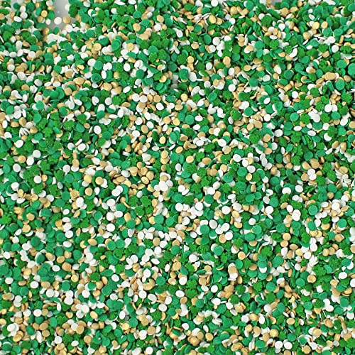 St. Patrick's Confetti Sprinkles Mix| St. Paddyâ€™s Colorful Confetti Sprinkles| Cake Cupcake Cookie Sprinkles| Ice cream Candy day Sprinkles Toppers| Green Gold White Decorating Sprinkles Confetti, 2OZ