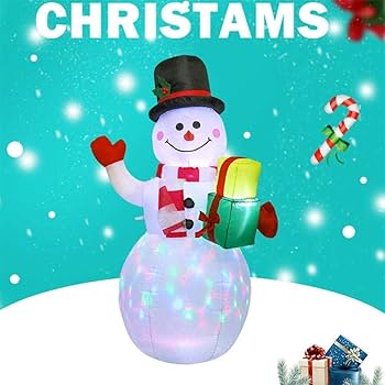 クリスマス雪ダルマset Amazon.co.jp: 1.5Mクリスマスインフレータブル雪だるま付きLED