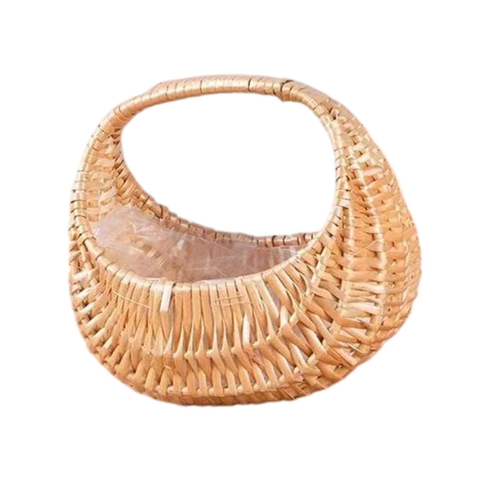 Handwoven Wicker Flower Basket Natural Rattan Storage Bin for Home Decoration Wedding Arrangement Flower Basket Artisanal Rattan Holder