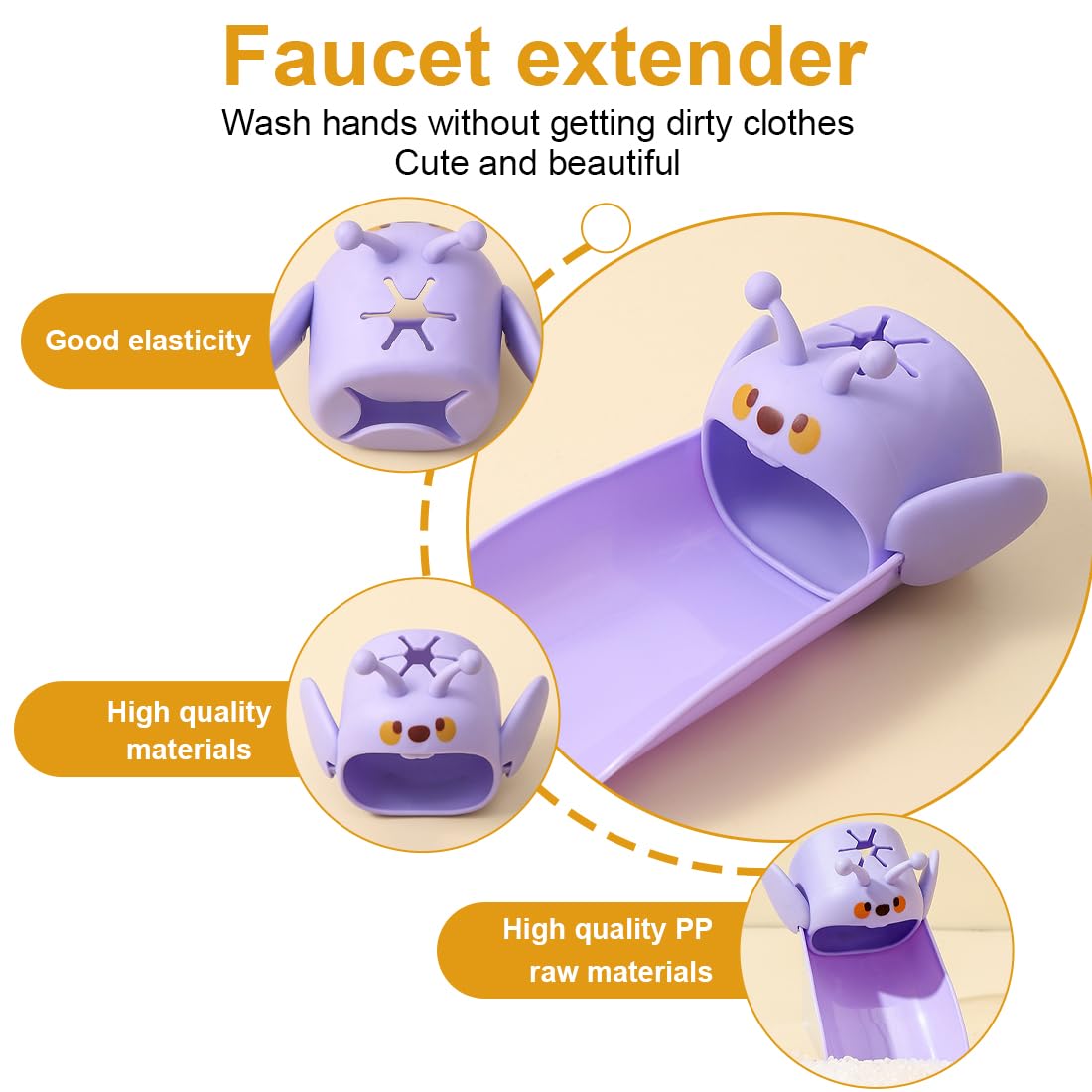 2 pezzi Extender rubinetto per bambini,BEPSYOM rubinetto extender, Prolunga per manico in silicone sicuro e divertente per il lavaggio delle mani dei bambini