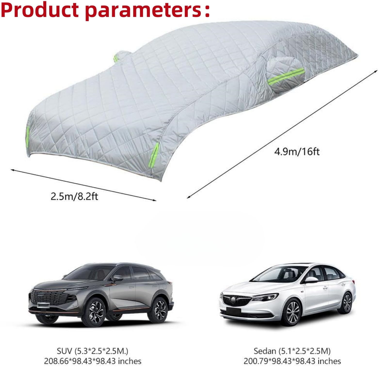 Telo Copriauto Antigrandine Universale - Protezione Neve, Ghiaccio E Polvere Per Auto E SUV - Foto 7