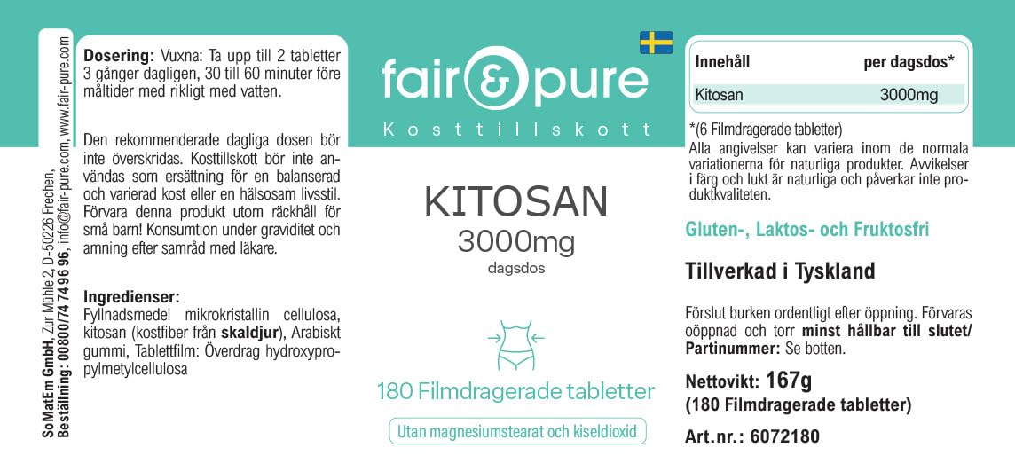 Fair & Pure® - Chitosane 3000mg dose journalière - 180 comprimés pelliculés