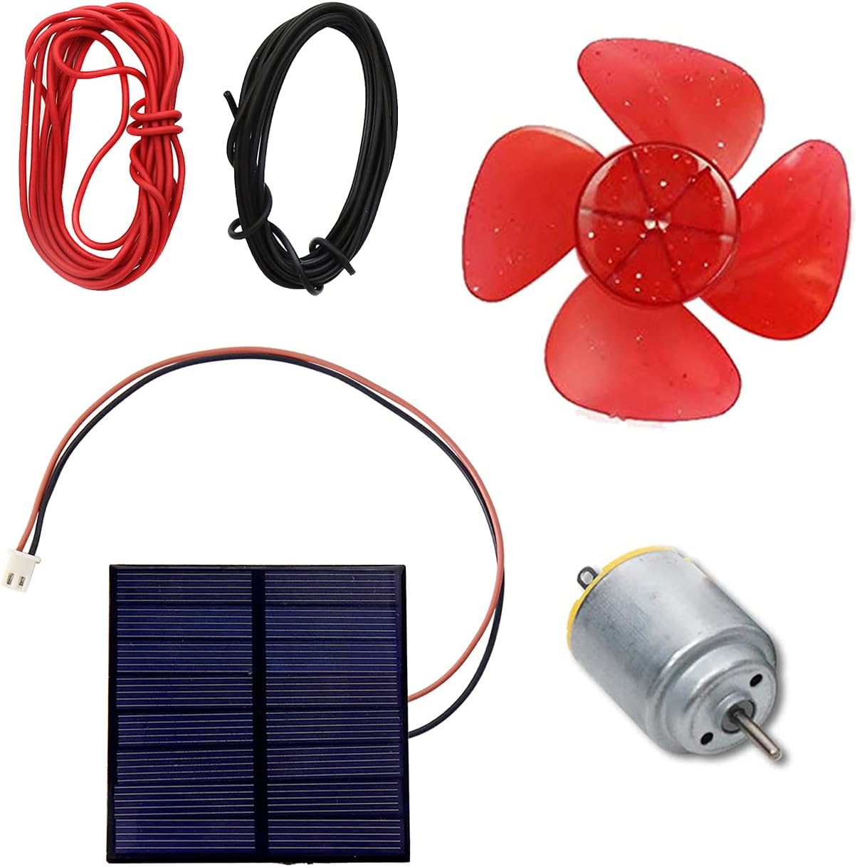 Electronic Spices Mini Solar Kit (70 x 70 Solar + 4inch fan blade + 2m wire + motor) for Electronic projects