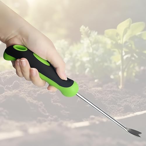 Miniatura 7 de Herramienta de extracción de malas hierbas, herramienta de desbrozadora manual de diente de león con mango ergonómico, doblado manual de acero