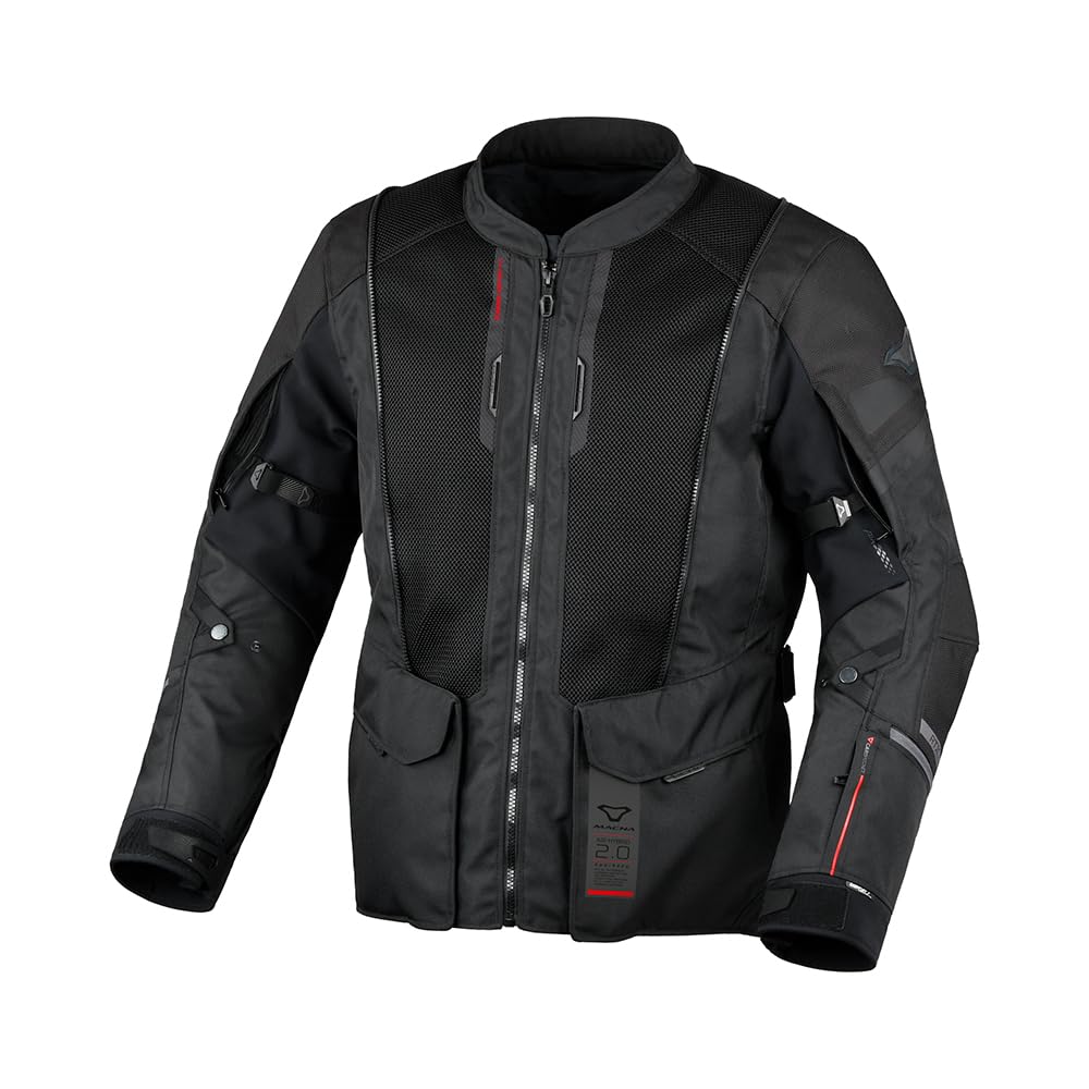 Macna Air Hybrid 2.0 wodoodporna kurtka tekstylna motocyklowa, czarny, 6XL