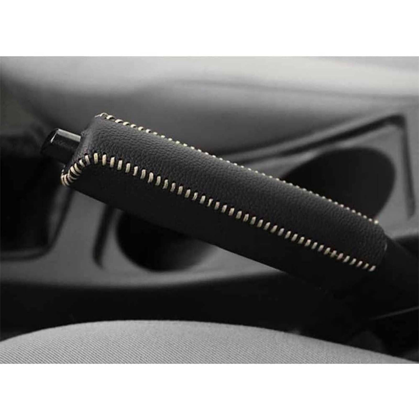 CBSRGGVYH Leather Handbrake Cover for Benz W210 W211 W212 W213 w124 2010-2024, Stitched Parking Brake Sleeve, Anti-Slip Grip Protector, Interior Decoration Accessory,B