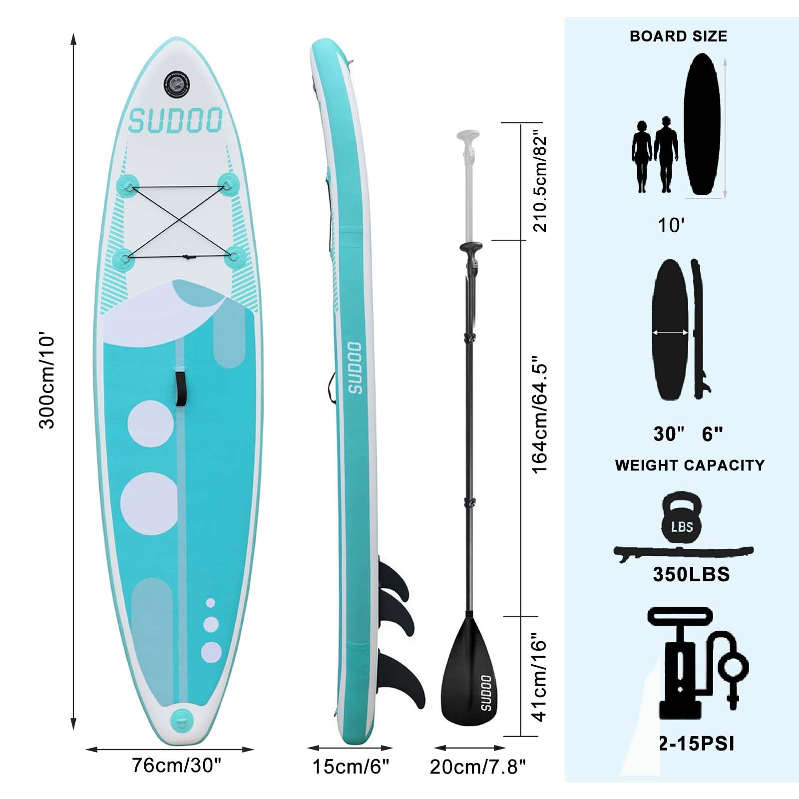 Stand Up Paddle Board SUDOO Inflatable 10' X 30
