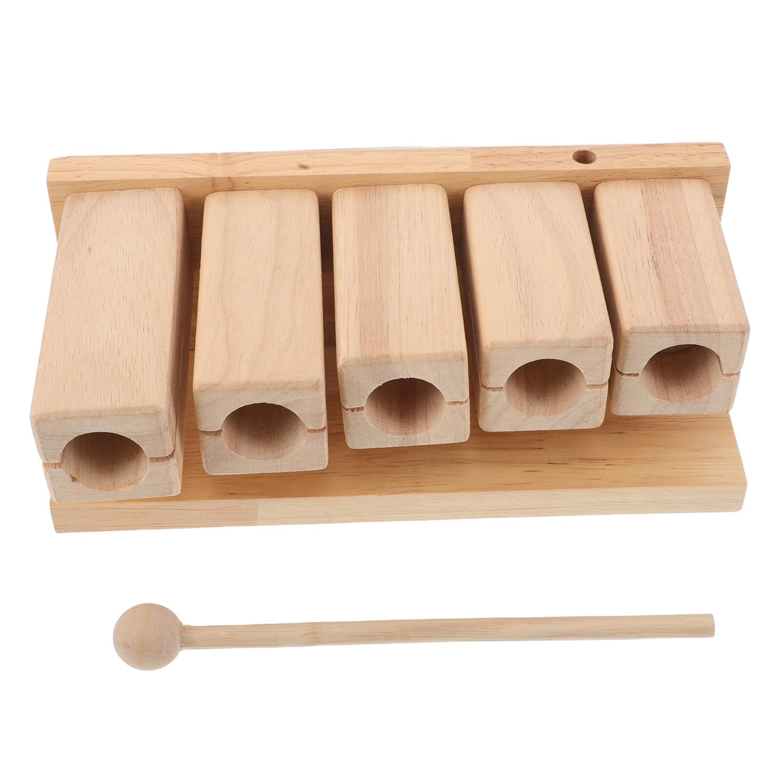 FRCOLOR Instrumento de Percusión de Madera con Bloque Rítmico para Educación Infantil Yoga y Musical para Desarrollo Social y Exploración Sonora