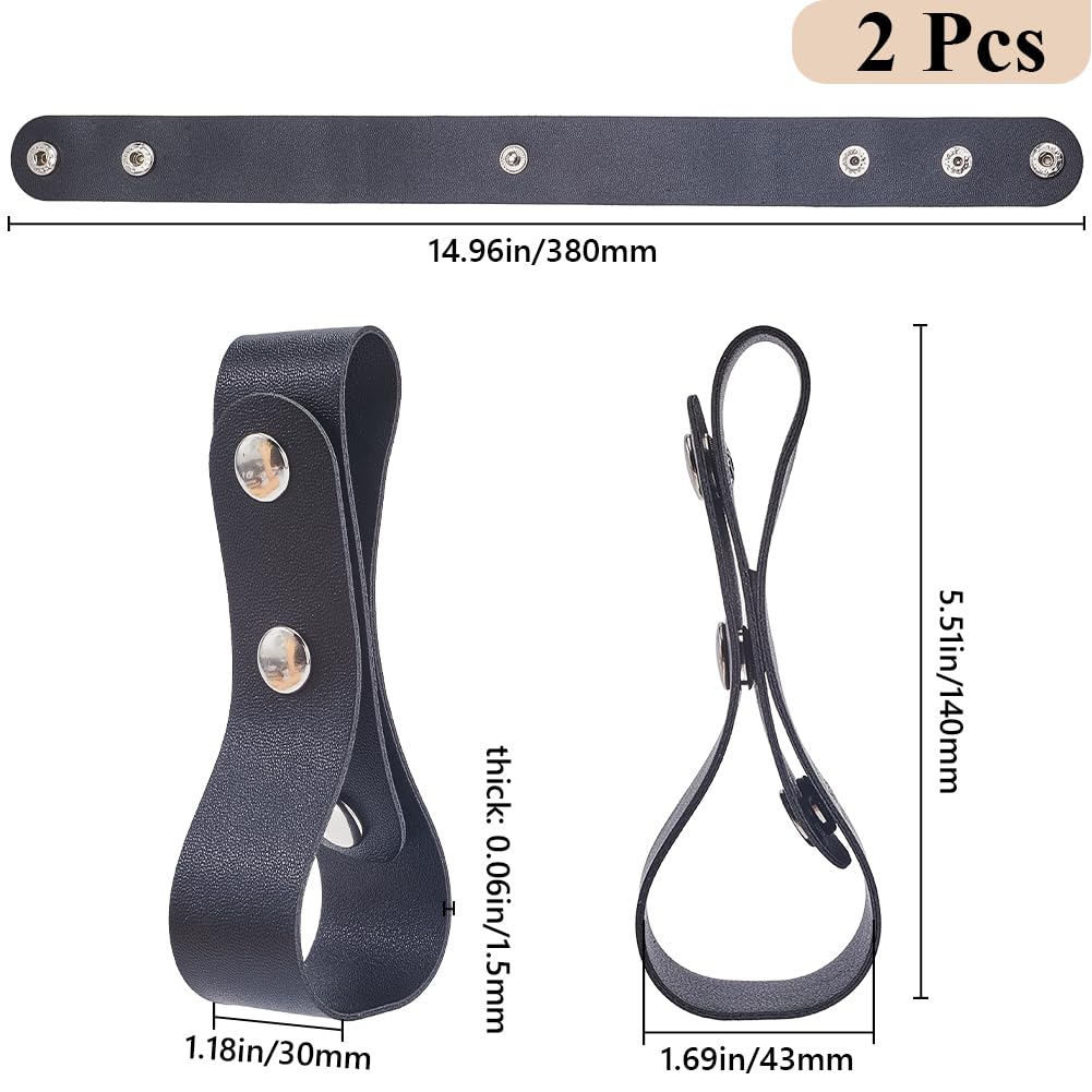 GORGECRAFT Étui à Fouet en Cuir PU 380 × 30mm Noir Porte Fouet Ceinture Bullwhip