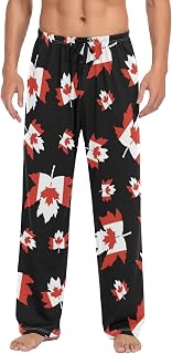 Men's Straight-Fit Sleep Pajama Pant Lounge PJ Bottoms with Pockets Drawstring