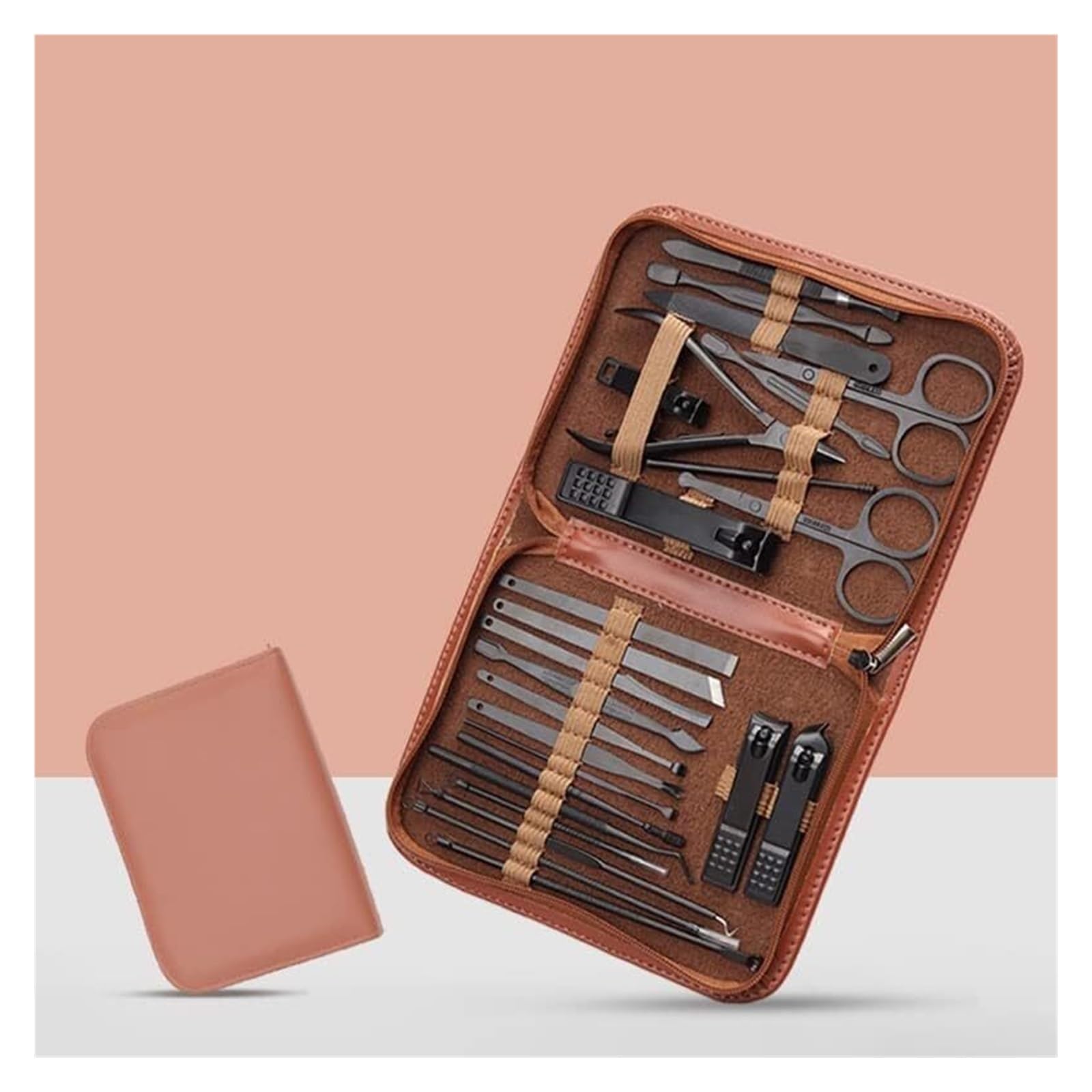 Kit de manicura y cortaúñas de Acero Inoxidable, Juego Completo (D)