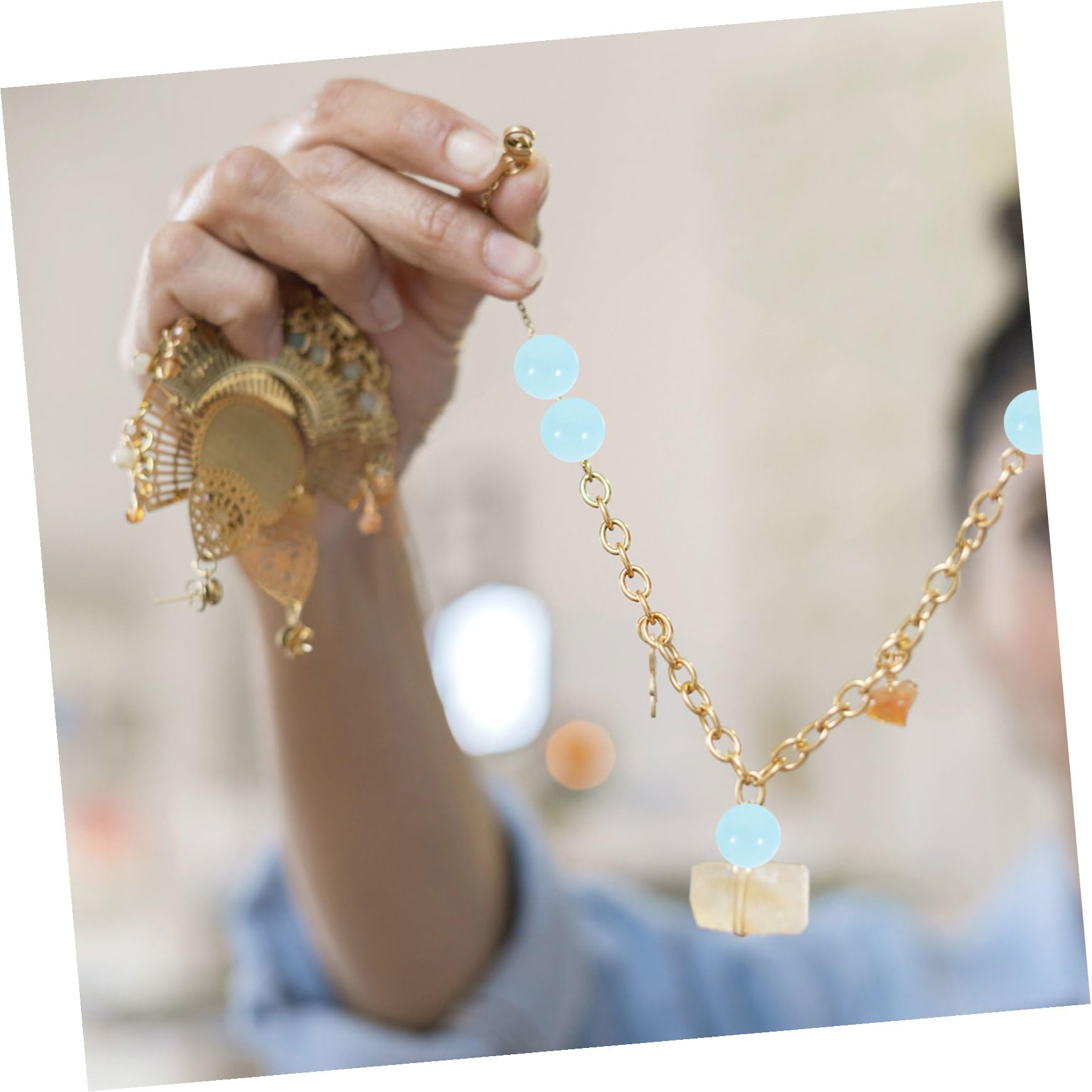 900 Stück Glasperlen Blau Großloch Schmuckperlen für Armbänder Halsketten DIY Kreative Handmade Accessoires Kunsthandwerk