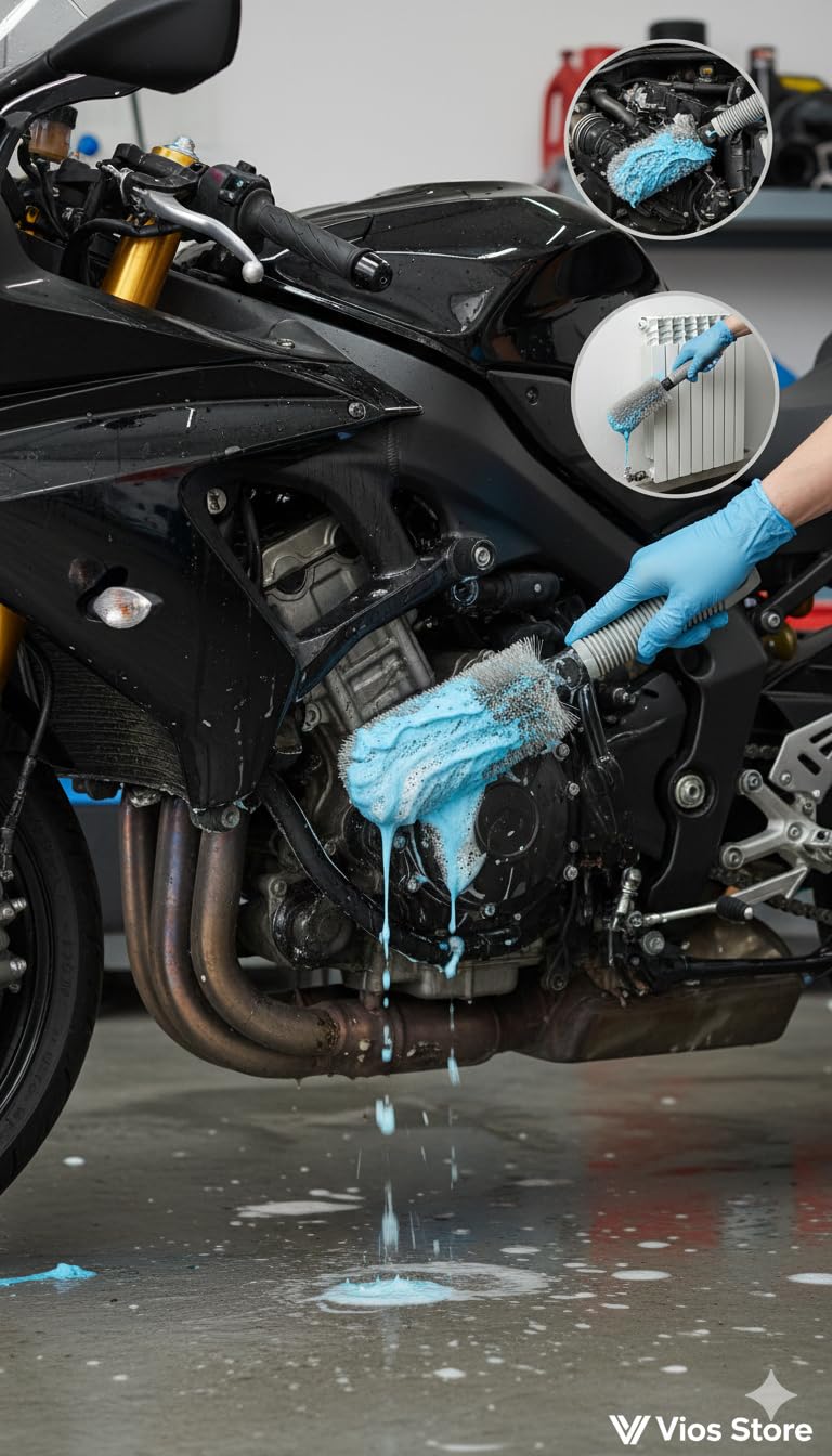 Vios Store Profesyonel Jant ve Detay Temizleme Fırçası – Ergonomik Kaymaz Saplı, Balata Tozu ve İnatçı Kir Sökücü, Otomobil ve Motosiklet Detaylı Temizlik Ekipmanı