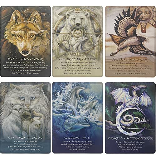 ZOWUBNK Oracle Cards Deck,Tarot Cards Deck,Spirit Animal Oracle Cards,52-Tarot Cards Set for beginners, Blue, Green, White - Image 2