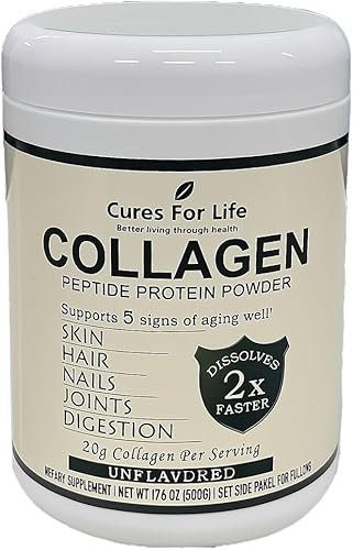 Polvo de péptidos de colágeno - Hidrolizado, sin sabor, 17.64 oz - Sin OMG, Kosher, Keto - Apoya la piel, el cabello, las uñas, las articulaciones