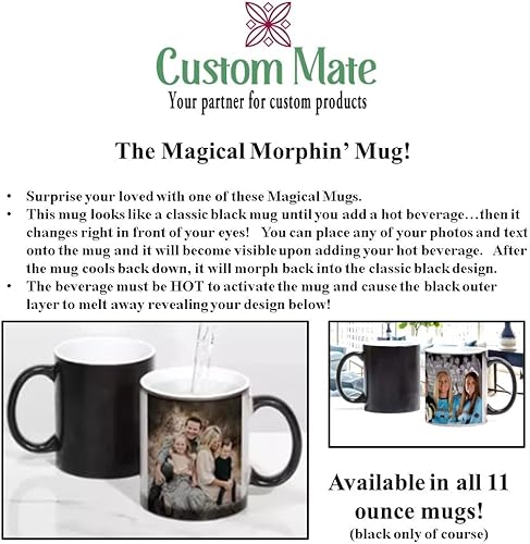 Miniatura 6 de Custom Mate Taza de café personalizada con fotos, imágenes y texto (collage clásico de 5), blanco, negro