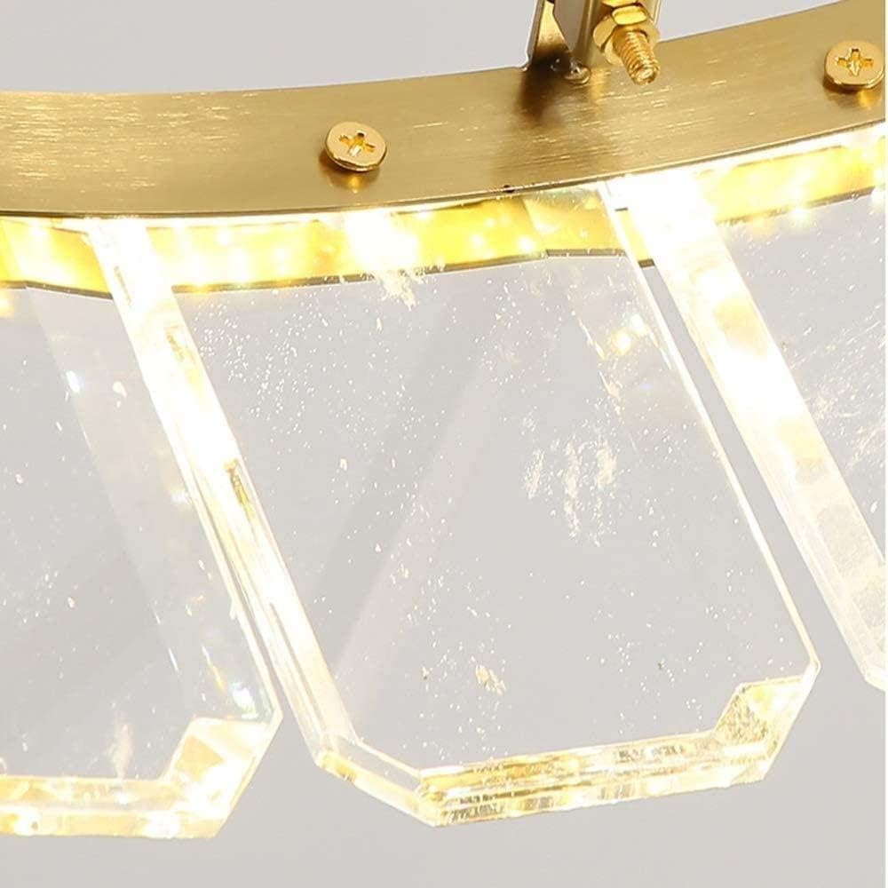 Hanging Lamp 3 Light Color Dimming Crystal Chandelier LED Lamp Gold Hotel Restaurant Home Living Room