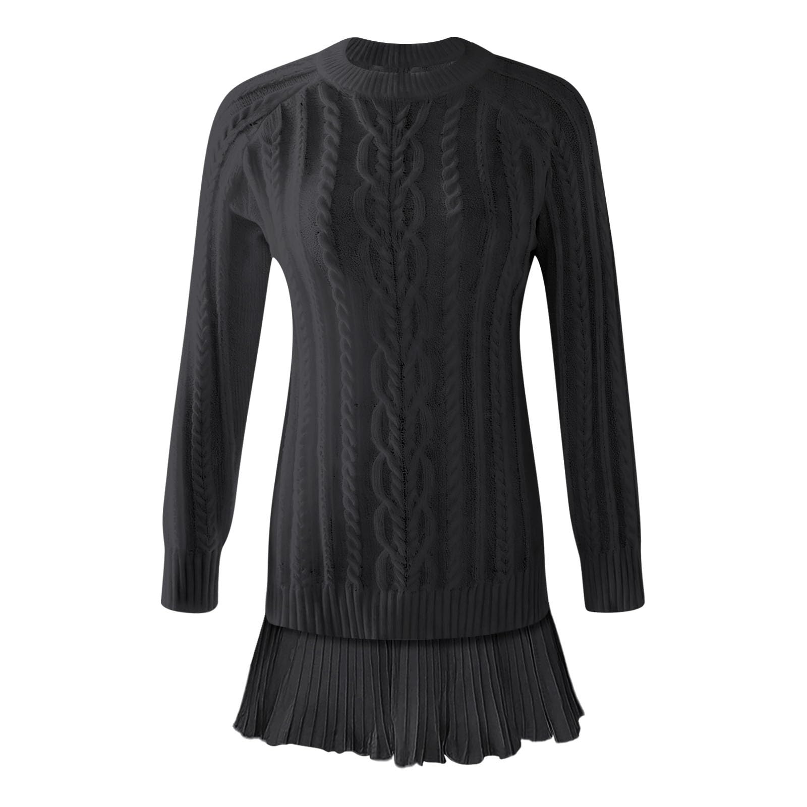 Générique Damska luźna sukienka na co dzień, w stylu boho, lejąca, z długim rękawem, jednokolorowa, w pasie, na jesień, wygodna, swobodna, elegancka, codzienna, oddychająca A16