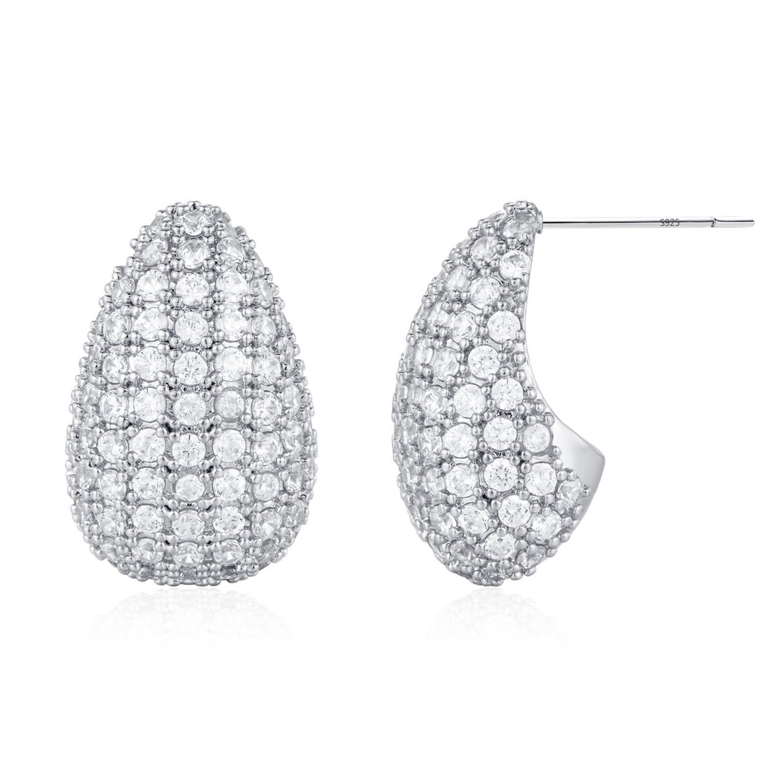 WEGOLIMME Orecchini a Goccia Argento 925 Oro Donna Punto Luce a Bottone Piercing Orecchio Anallergici Gioielli Idee Regalo Donna Compleanno Mamma Fidanzata Migliore Amica Sposa Anniversario Matrimonio