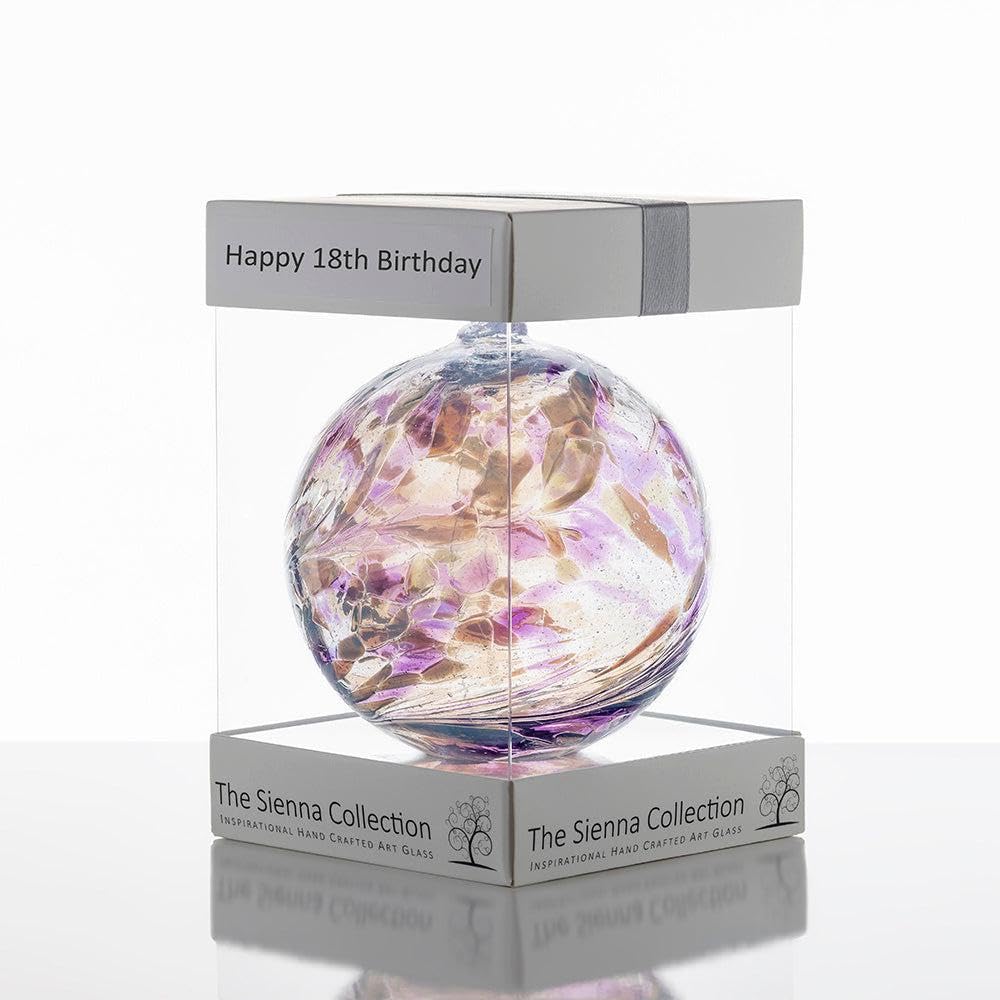 Sienna Glass Pale Pink 10Cm Friendship Ball Happy 18Th Birthday In