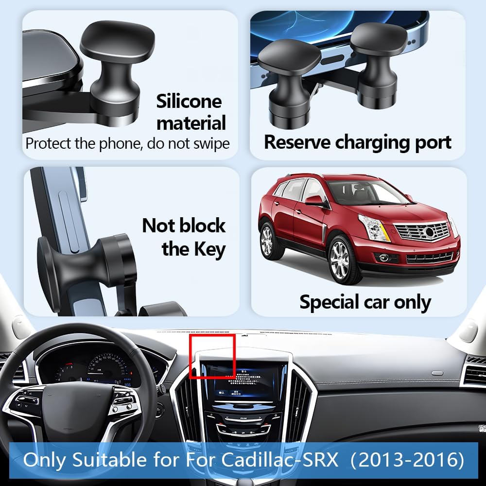 Car Phone Holder Mount for Cadillac SRX 2013 2014 2015 2016 Auto Accessories Navigation Bracket Interior Decoration Dash Board Mobile Cell Phone Mount image 5