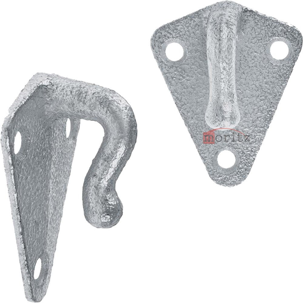 Moritz Planenhaken Dreiloch 50x40 mm 50 Stück – Netzhaken Anhänger verzinkt | Befestigungshaken für Plane und Netz, Abspannhaken, feuerverzinkt, drei Bohrungen, Bordwand, Ladungssicherung, PKW, Kipper