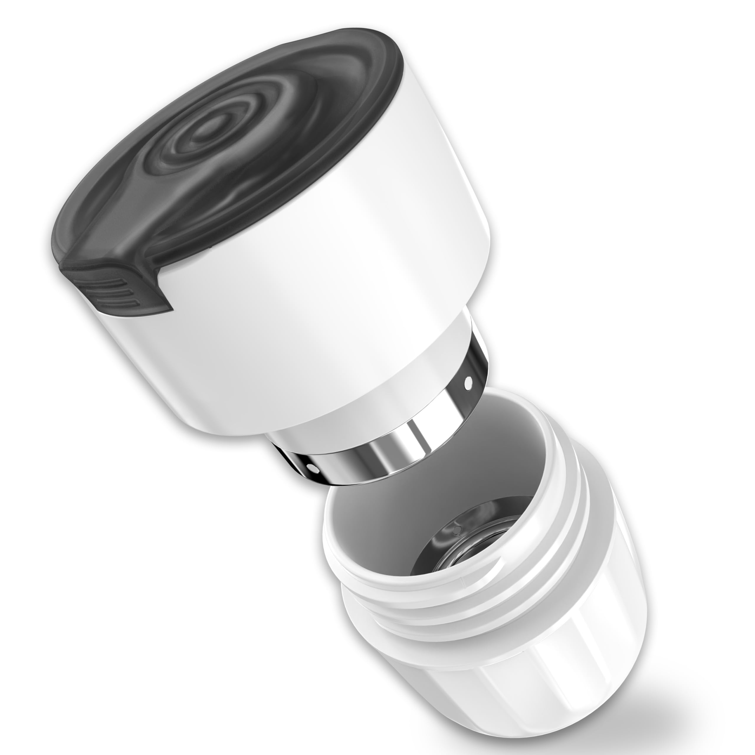 Fullicon Stainless Steel Grinder, Pill Crusher Fine Powder, Black White